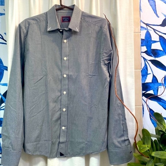 Men’s Untuckit Black & White Checkered Long Sleeve 100% Cotton Button Down - Picture 1 of 8